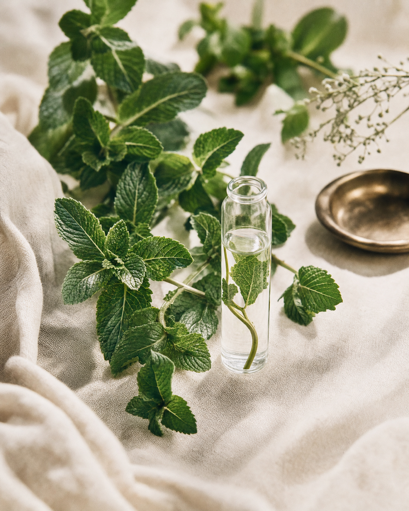 Peppermint botanical still life — After Meal Comfort