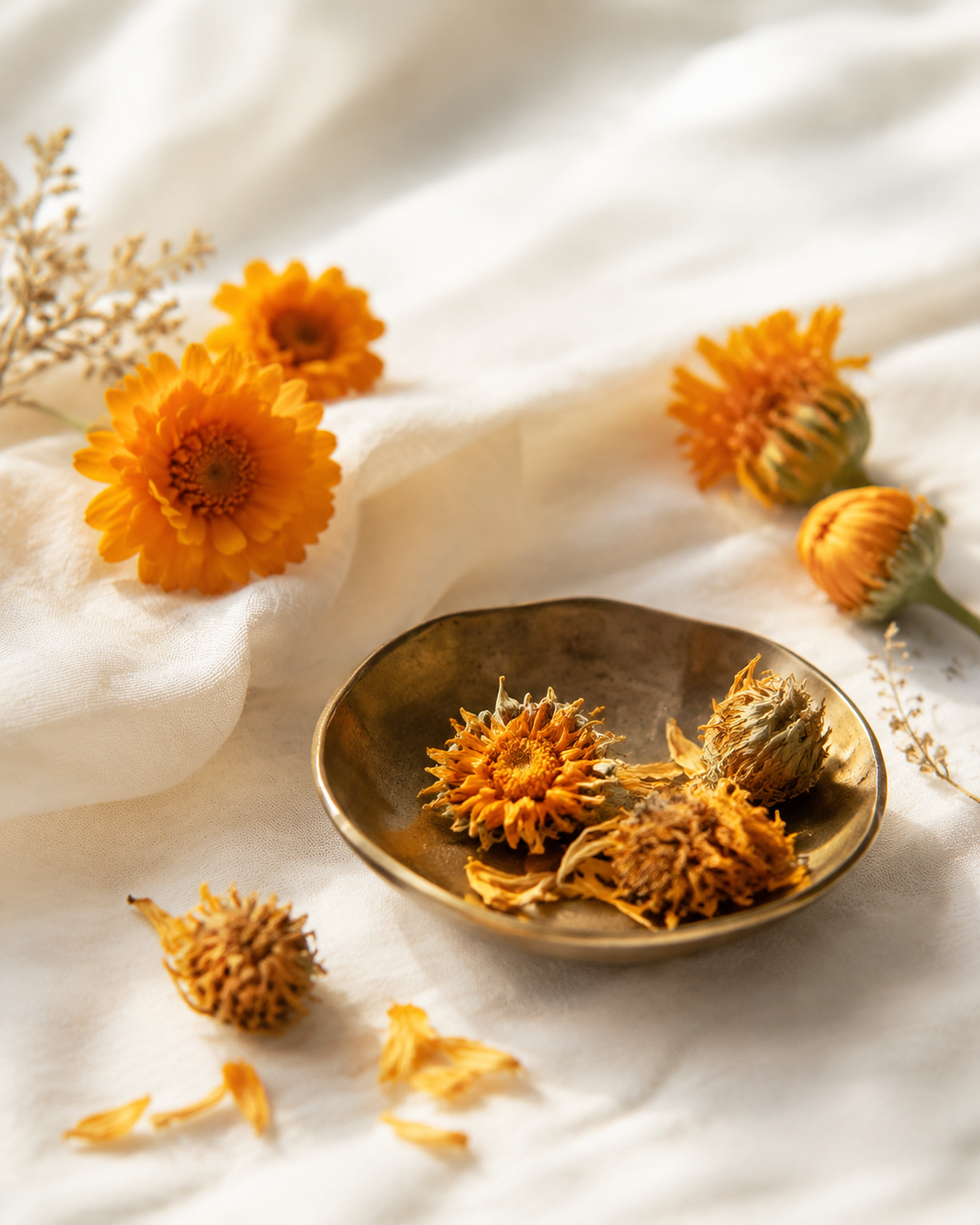 Calendula botanical still life — D3+K2